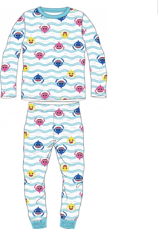 Pink Fong Baby Shark Pyjama Blauw Katoen Maat 92