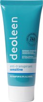 Deoleen Anti-transpirant - Crème Sensitive - Voorkomt overmatige transpiratie en transpiratiegeur - 24 uur effectief - 0% parfum & 0% alcohol - Dermatologisch getest - Deodorant - 50 ml