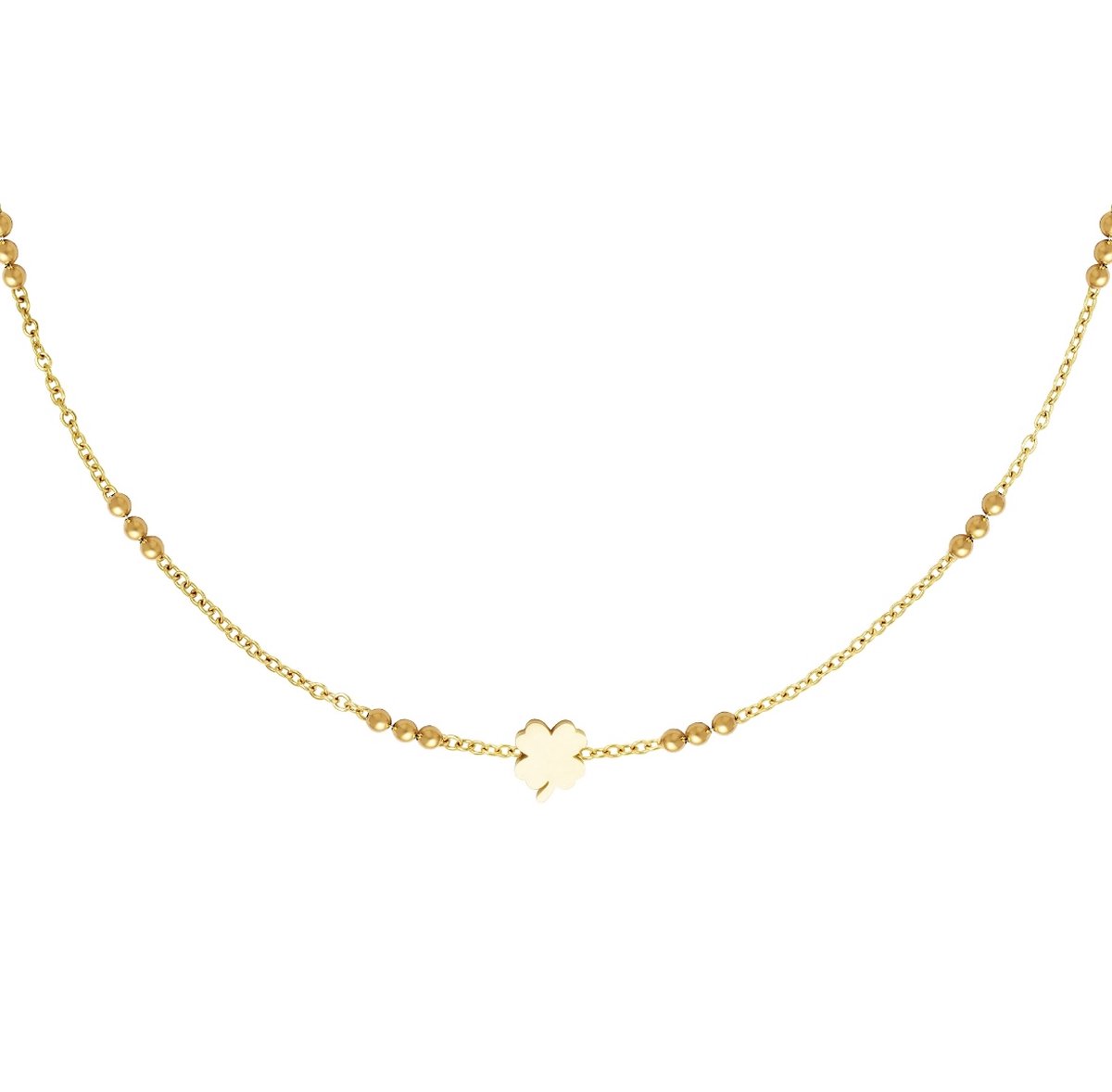 Yehwang | Ketting | Goud | klavertje vier | Dames | Tieners | Kinderen | Hip | Stainless steel |Cadeau voor haar