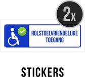 Pictogram/ sticker | "Rolstoelvriendelijke toegang" | 14 x 4 cm | Gehandicapt | Invalide | Rolstoelgebruiker | Winkelen | Nederlands | Invaliditeit | Witte folie | Raamsticker | 2 stuks