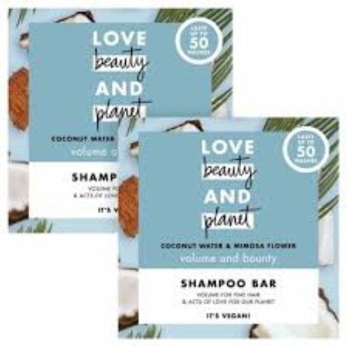 Love Beauty and Planet Shampoo Bar Coconut Water & Mimosa Flower - 2 x 90 gram