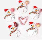 Lolly Kaart Christmas Kerst Sneeuwpop | Traktatie Kids – School | Label – Kaartje – Card | Verjaardag – Birthday – Bruiloft – Party – Feest| Uitdeeltraktatie Peuter – Kleuter – Kind | Candy Gift | Leuk uitdelen – DH collection
