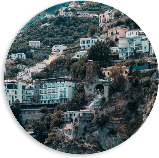 WallClassics - Panneau mural en mousse PVC - Maisons sur la Berg - Photo 80 x 80 cm sur panneau mural (avec système de suspension)