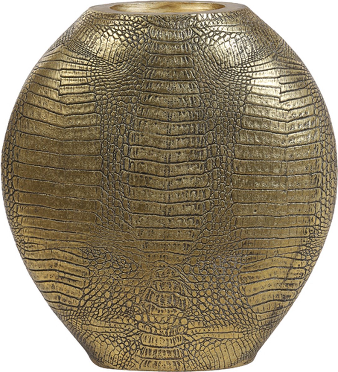 Light & Living Vaas Skeld S Goud - Kunststof Antiek Brons - 32x30x8cm (hxbxd)