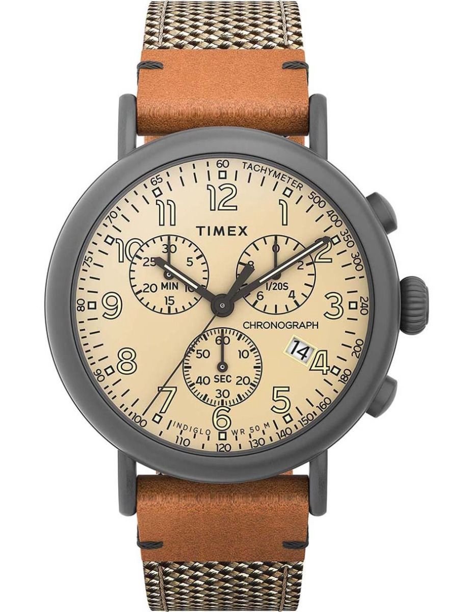Timex Standard TW2U89400 Horloge - Leer - Bruin - Ø 41 mm