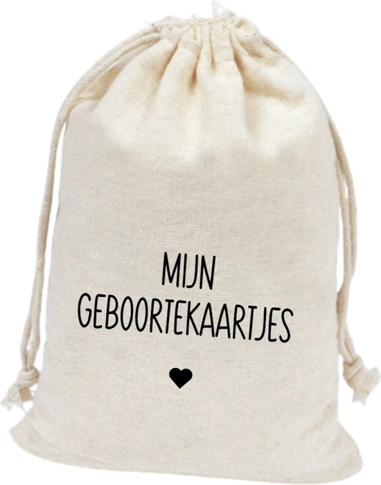 Bewaarzak katoen | Mijn geboortekaartjes | Kraamcadeau | Babycadeau | Zwangerschap — afbeelding 2