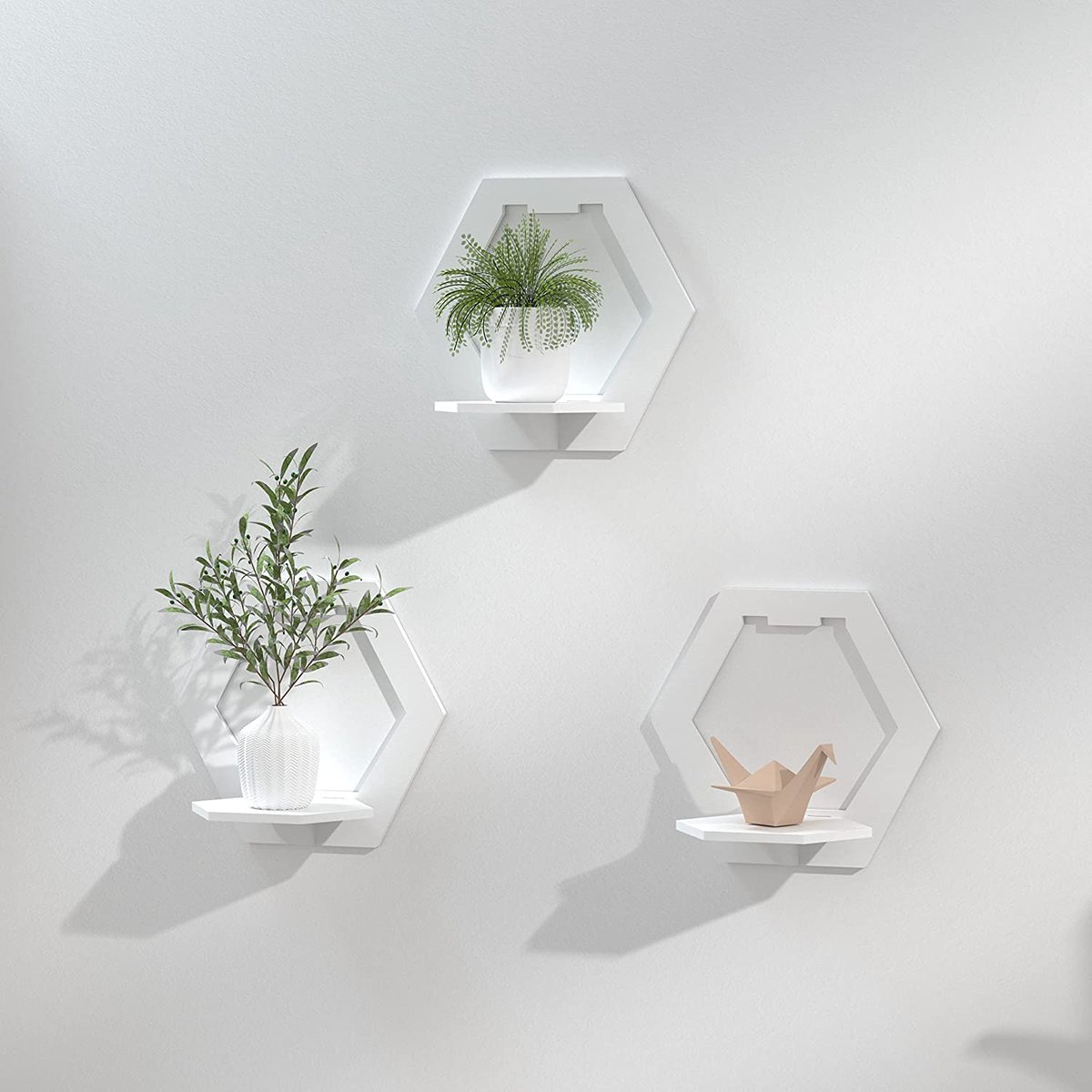 wandmontage, stabiele plank voor presentatie, voor woonkamer, badkamer, keuken, vintage 29 x 29 x 18 cm , set of 3
