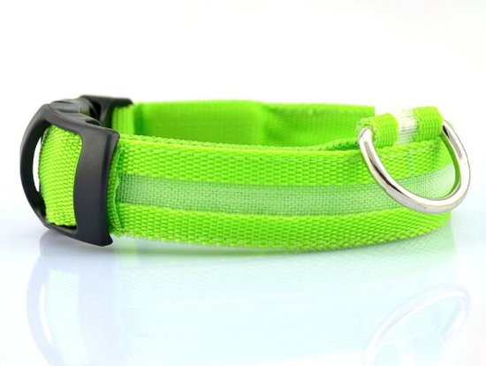 LED Verlichte Hondenhalsband - Groen - Maat S - Veilig voor je hond in het donker