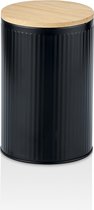Boîte de Stock de Luxe noir avec couvercle en bambou 16.5x11cm
