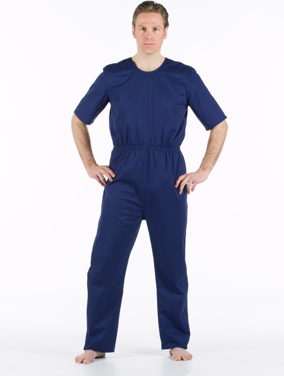 Goedkoopste Anti-scheurpak | korte mouw / lange pijp | Marine blauw | Ring voor slotje (dames / heren