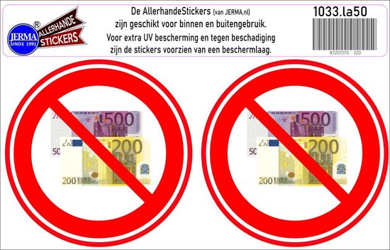 Geen 200 en 500 euro sticker set | bol