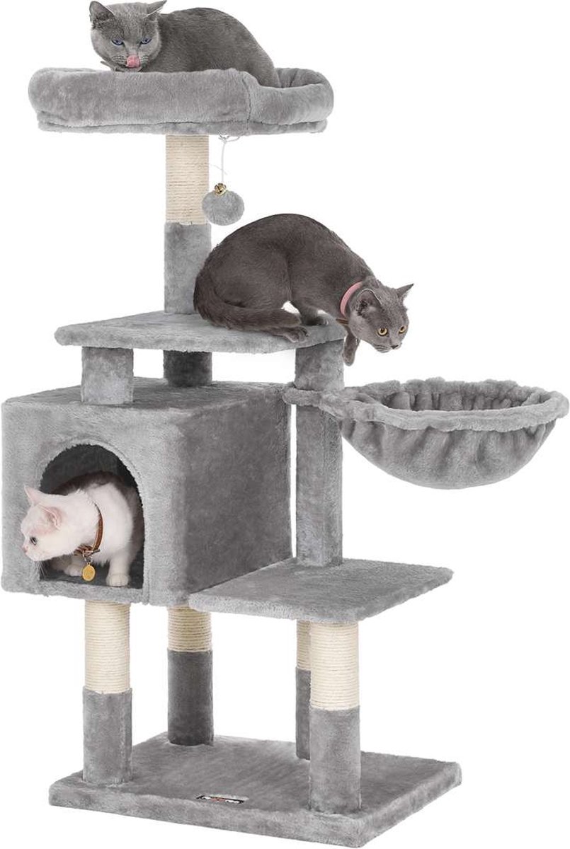 Luxe Krabpaal voor Katten - Grijs - Zachte Kattenmand hangmat - Kattenspeelgoed - Geschikt voor kleine kittens - 110x40x110cm