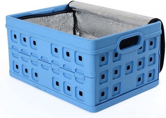 Connabride caddy koeltas - krat koelzak - vouwkrat koelbox - 32 liter - Blauw van Connabride — afbeelding 4