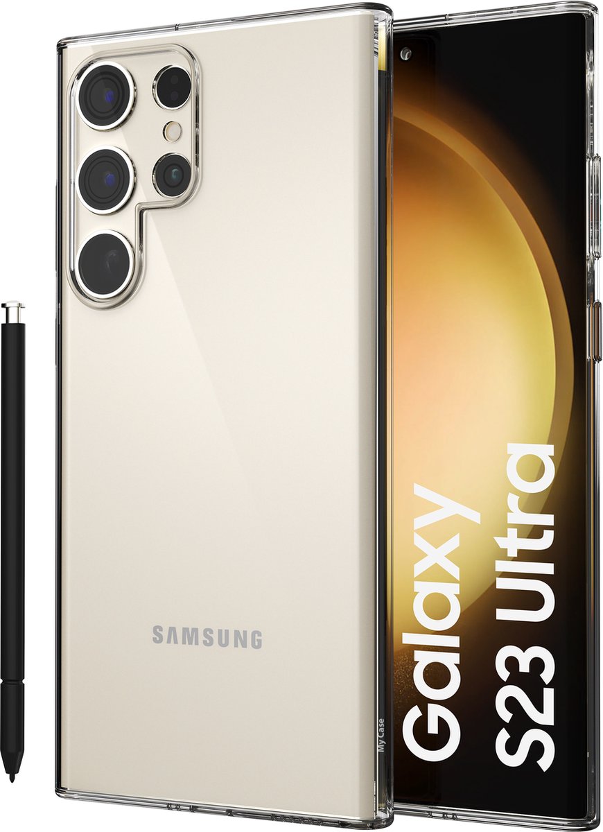 Hoesje geschikt voor Samsung Galaxy S23 Ultra hoes transparant shock proof case hoesje