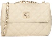Quilted leather bag in off-white colour