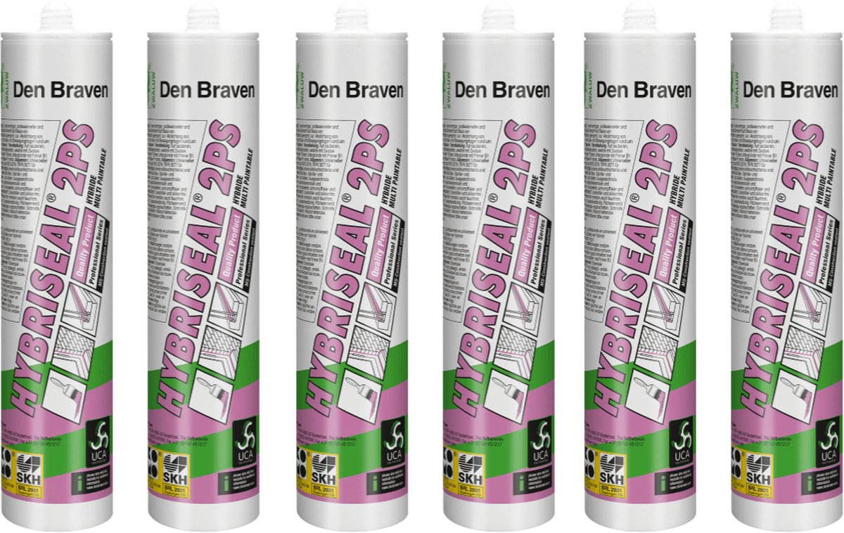 Zwaluw Hybriseal 2PS - beglazingskit - wit - 6 x 290 ml