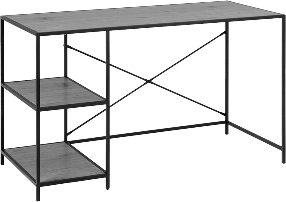 Vic houten bureau zwart - met opbergruimte - 130 x 60 cm