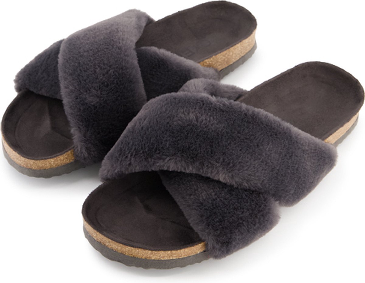 Cyell slipper Storm Fuzzy slippers Antraciet 250401-817 maat 38