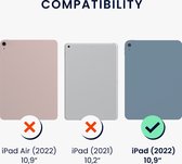 kwmobile hoes geschikt voor Apple iPad (2022) - Slanke tablethoes met standaard - Tablet cover in antraciet / zwart