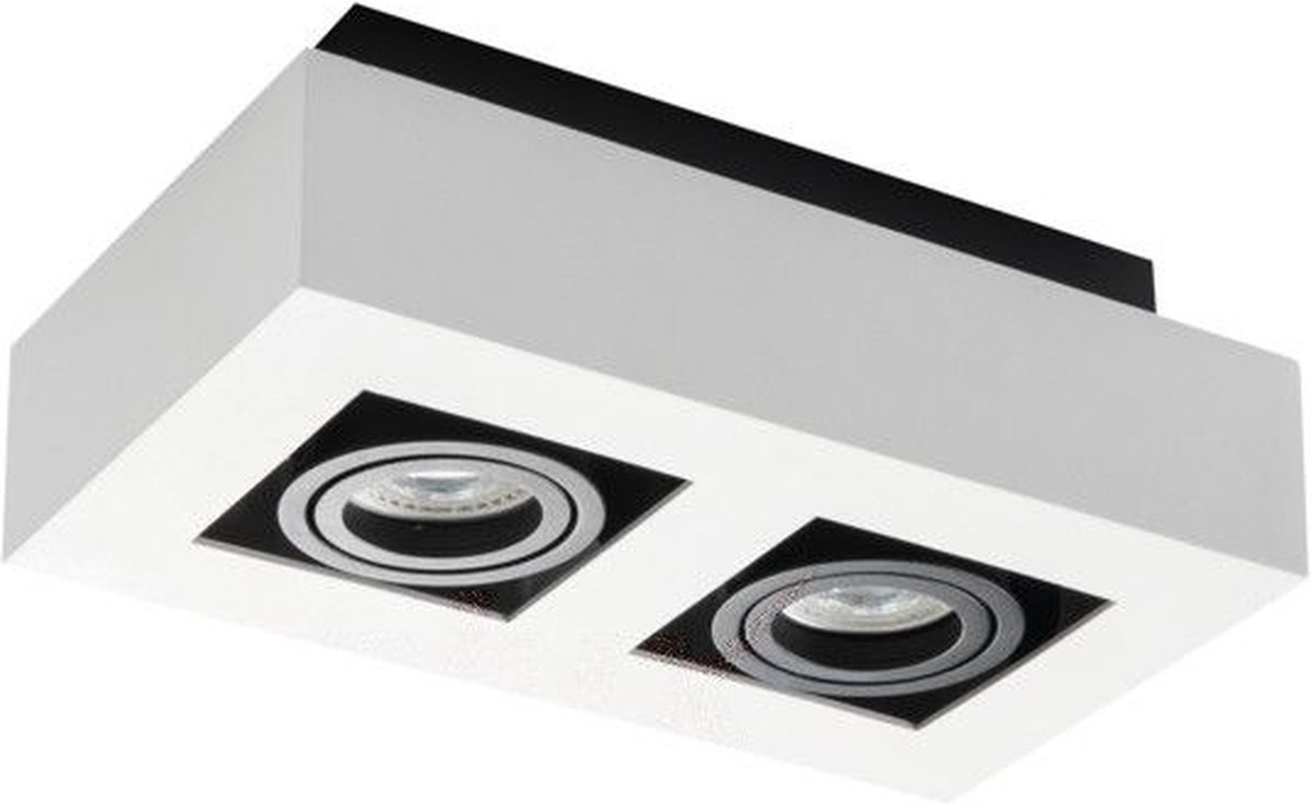 LvT - LED Plafondspot wit zwart- 2x GU10 fitting