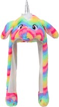 JAXY Bunny Hat - Muts Met Oorflappen - Muts met Oren - Kawaii Konijn Muts - Regenboog Eenhoorn