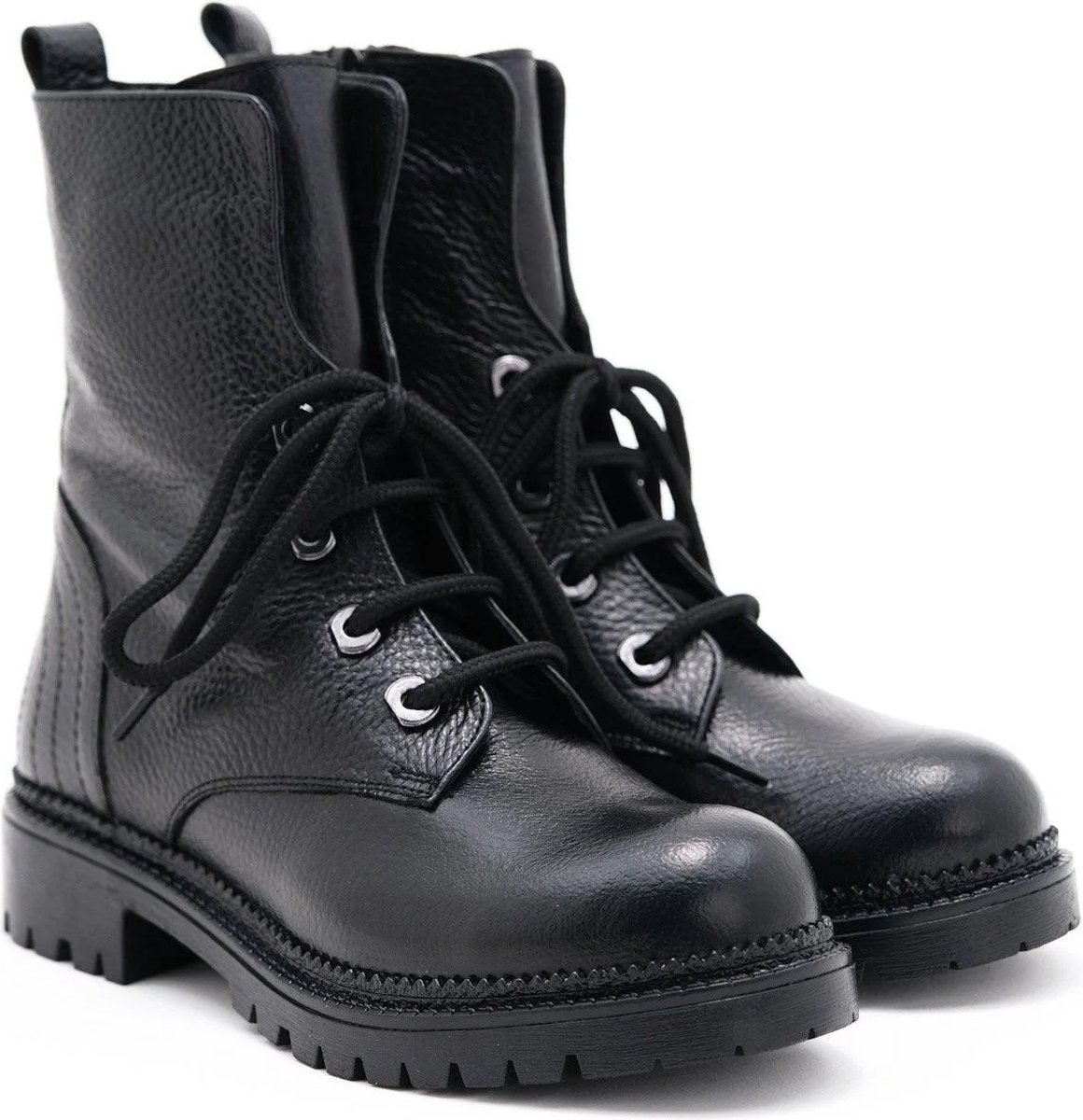 Athene Black Boots Real Leather