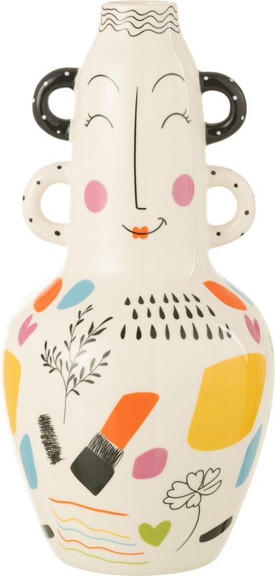J-Line Vase Pop- Art Long Céramique