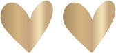 Sluitsticker - Sluitzegel - XXL Gouden hart - HOP | Moederdag | Trouwkaart - Geboortekaart - Envelop | Goud | Hartjes - Hart | Envelop stickers | Cadeau - Gift - Cadeauzakje - Traktatie | Chique inpakken | Huwelijk - Babyshower - Kraamfeest - Kerst