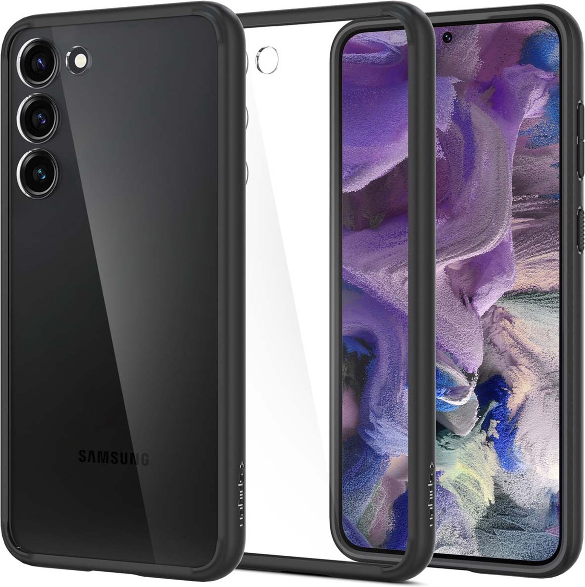 Spigen Ultra Hybrid Samsung Galaxy S23 Back Cover Transparant met Zwarte Rand Spigen Ultra Hybrid Samsung Galaxy S23 Back Cover Transparant met Zwarte Rand