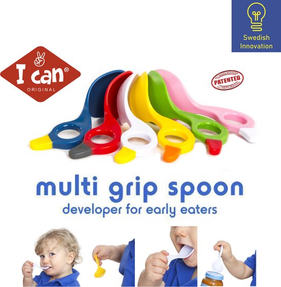 Vicloon Baby vork en lepel set, 4 stuks Baby Bestek Siliconen Zelfvoedende Gebruiksvoorwerp Gemakkelijk Grip Peuter Bestek Kit voor Zuigelingen Spenen Leren Bestek Gebruiken