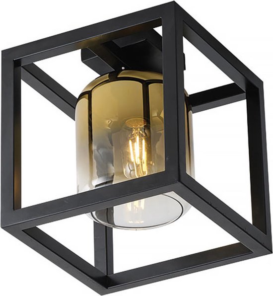 Freelight - Plafondlamp Dentro B 26 glas zwart