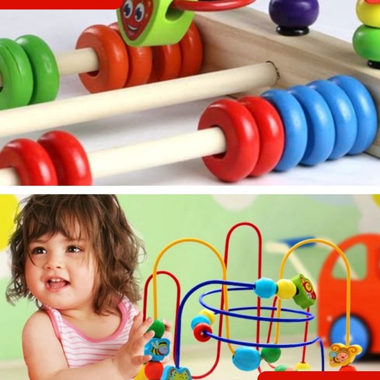 Buxibo Houten Telraam - Diverse Kleuren - Telraam Rekenen - Kinder Speelgoed Rekenrek - Educatief Spelen