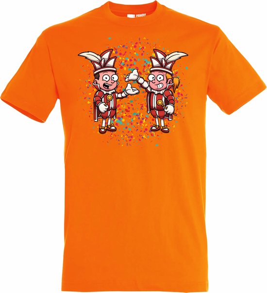T-shirt kinderen Carnavals Paar | Carnaval | Carnavalskleding Kinderen Baby | Oranje | maat 152