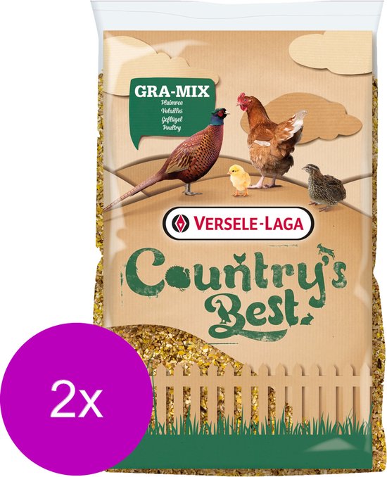 Versele-Laga Country`s Best Mix Poultry Mix With Grit - Nourriture pour poulet - 2 x 20 kg