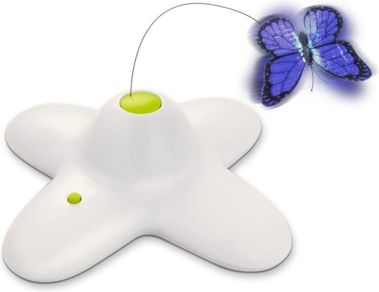 All For Paws - Interactive Flutterbug – Wit/Blauw - 1 stuk