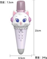 Draadloze microfoon Cartoonmicrofoon voor kinderen Draadloze Bluetooth Audio All-in-One Microfoon Kat Vorm Kinderspeelgoed (paars)