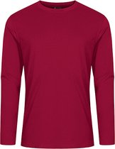 Donker Rood t-shirt lange mouwen merk Promodoro maat L