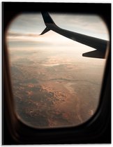 WallClassics - Dibond - Uitzicht op landschap vanuit Vliegtuig - 30x40 cm Foto op Aluminium (Met Ophangsysteem)