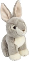 Pluche konijn / haas knuffel zittend 18 cm - Knaagdieren knuffel - Pasen decoratie - Paashaas - Speelgoed voor kinderen