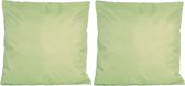 2x Bank/sier kussens voor binnen en buiten in de kleur mint groen 45 x 45 cm - Tuin/huis kussens