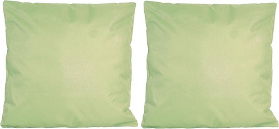 8x Bank/sier kussens voor binnen en buiten in de kleur mint groen 45 x 45 cm - Tuin/huis kussens