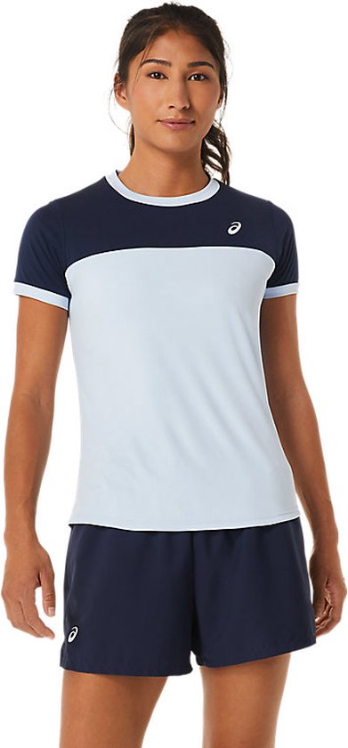 Asics T-Shirt Court SS Top Dames Blauw Navy