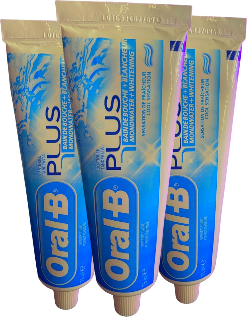 Oral-B Pro Plus Cool Sensation Tandpasta - Whitening Tandpasta - Professional Protection Tandpasta - 3 x 75ml