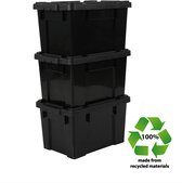 IRIS Powerbox Robuust Opbergbox - 21L - Kunststof - Zwart - Set van 3