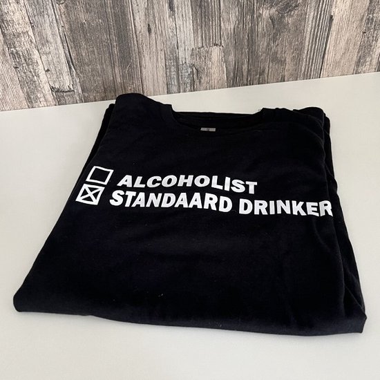 Heren t-shirt - Zwart - Maat XXL - Standaard drinker