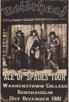 Wandbord Concert Bord - Motorhead Ace Of Spades Tour 1981