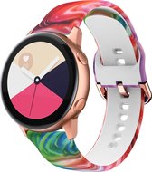 Strap-it Smartwatch bandje 20mm - siliconen bandje Colourful print geschikt voor Samsung Galaxy Watch 3 41mm / Galaxy Watch 42mm / Galaxy Watch Active & Active2 40 & 44mm / Galaxy Watch 4 / 4 Classic / Watch 5 / 5 Pro / Watch 6 / 6 Classic