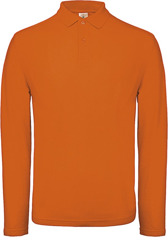 Men's Long Sleeve Polo ID.001 Oranje merk B&C maat 3XL