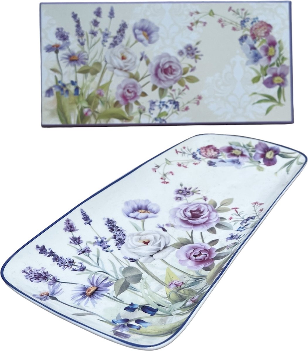 Queen Isabell -cake plateau- bloemen print - paars