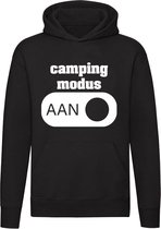 Camping modus aan | vakantie | caravan | camper | zomer | kamperen | Unisex | Trui | Hoodie | Sweater | Capuchon | Zwart